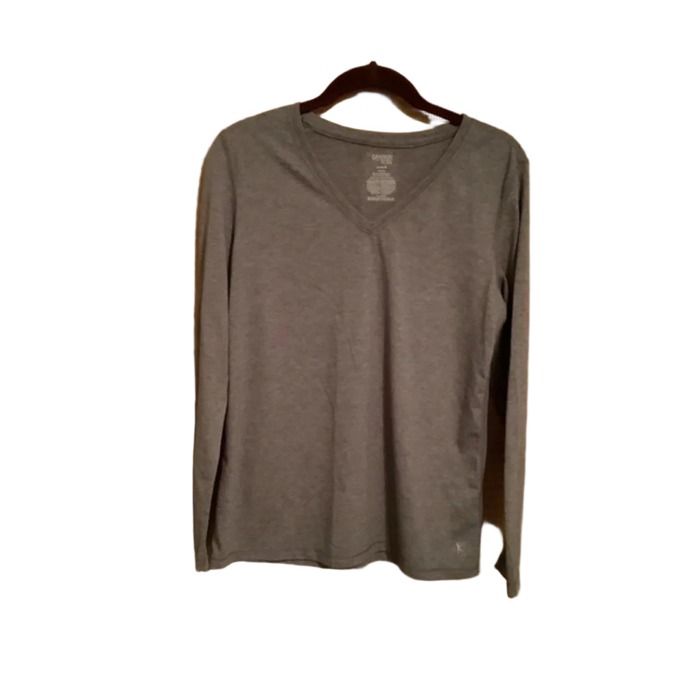 DANSKIN NOW~GREY BLOUSE~M~ 8-10~